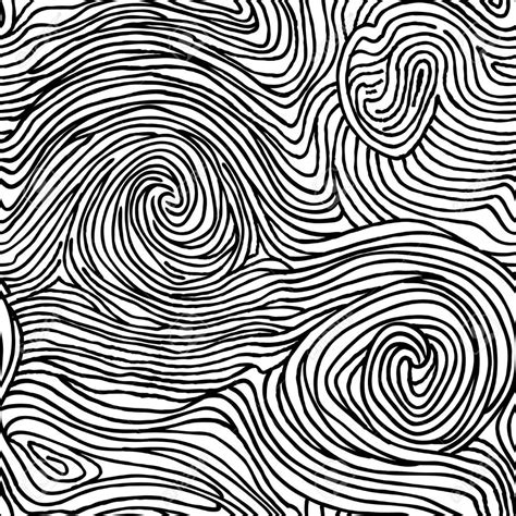 Abstract Swirl Line Doodle Seamless Pattern Wooden Wave Texture