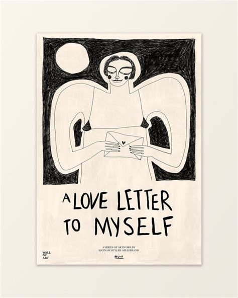 A Love Letter To Myself Black And White Poster Mühi Wallofart