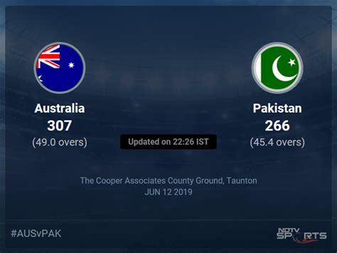 Australia Vs Pakistan Live Score Over Match 17 Odi 41 45 Updates