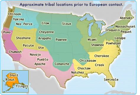 Pequot Reservation Approximate Tribal Locations Prior To European