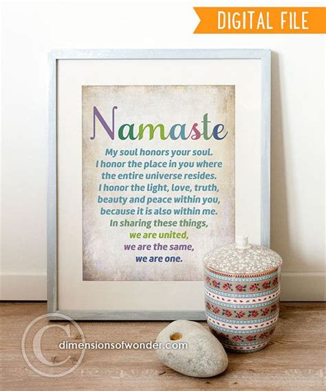 Namaste Printable Art Instant Download Namaste Wall Art Namaste