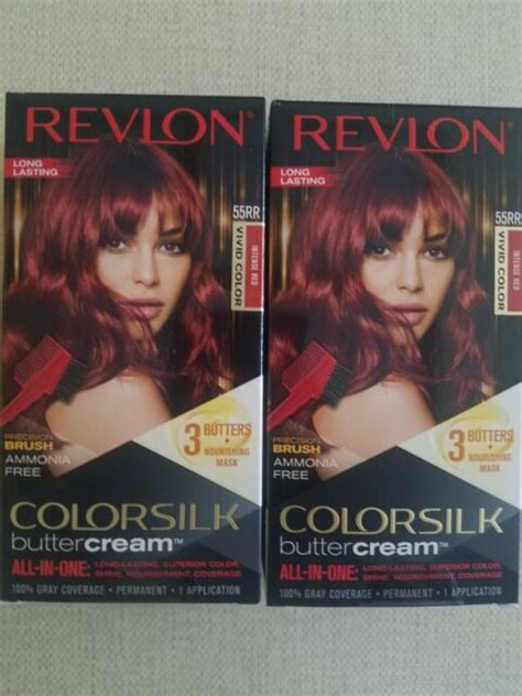 2 Boxes Revlon Colorsilk Buttercream 55rr Intense Red Hair Color Ebay