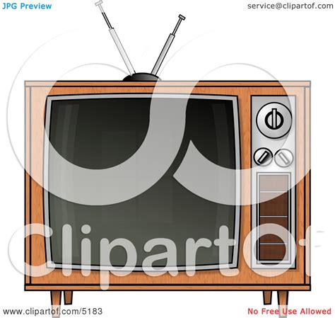 Old Fashioned Television Set Clipart By Dennis Cox 5183