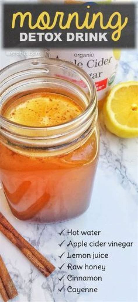 this detox drink recipe with apple cider vinegar helps aid in cleansing weight loss an… detox