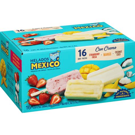 Helados Mexico Ice Cream Bars Strawberry Coconut Mango Ice Cream Treats And Toppings Foodtown