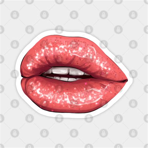 hand drawn parted sexy pink lips illustration lips magnet teepublic