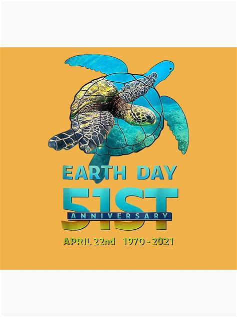 Earth Day 51st Anniversary 2021 Turtle Environmental Poster By