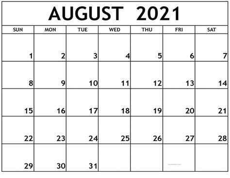 Free printable august 2021 calendars. August 2021 Calendar Printable Schedule ExcelSheet | Calendar