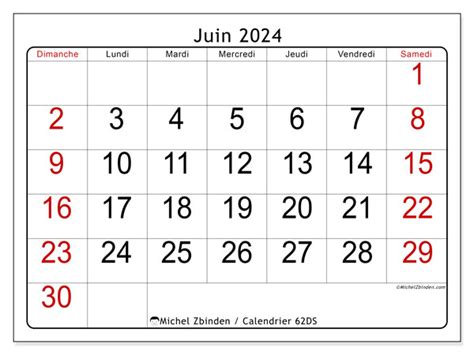 Calendrier Juin 2024 62 Michel Zbinden Fr