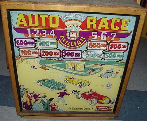 1956 Gottlieb Auto Race coin operated pinball woodrail game