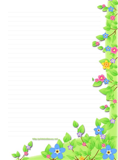 5 Best Images Of Spring Writing Paper Printable Free Printable Border