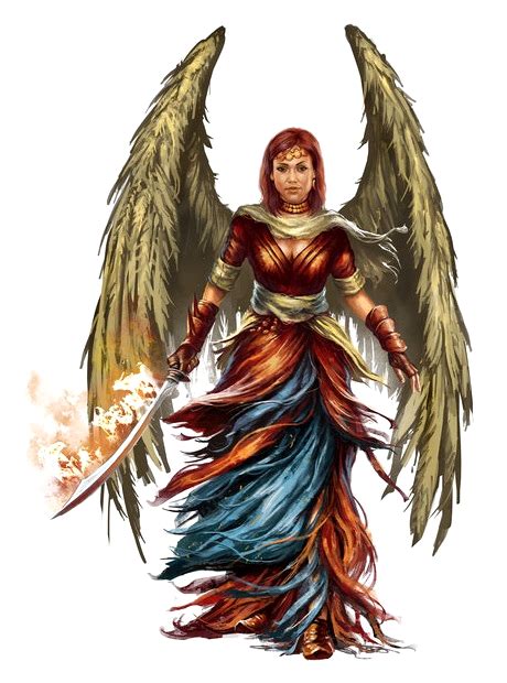 Female Winged Aasimar Cleric Of Sarenrae Pathfinder Pfrpg Dnd Dandd D20