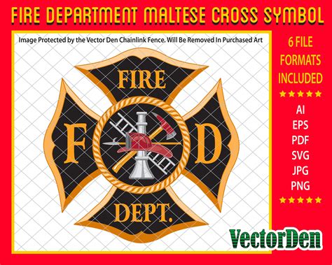 Fire Department Maltese Cross Symbol Etsy
