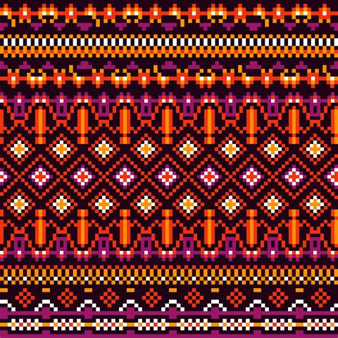 Bright Geometry Tribal Ethnic Pixel Pattern 1271964 Vector Art At Vecteezy