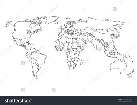 World Map With Borders Black Color Blank World Map World Map World Images