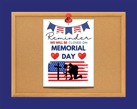 Closed For Memorial Day Sign We Are Closed For Memorial Day Etsy