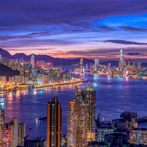 City Skyline Wallpaper 4k Night Life Cityscape Hong Kong