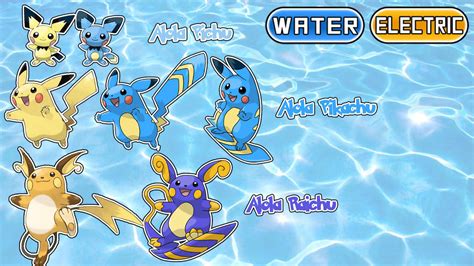 Alola Form Waterelectric Pikachu Pichu Raichu By Pokemonconcepts On