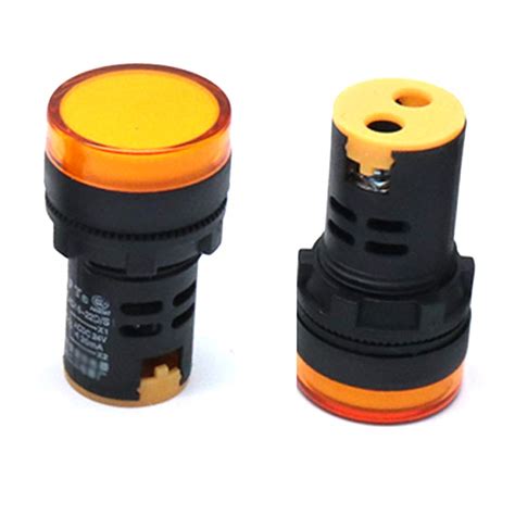 Zxhao Ad16 22ds Yellow Led Indicator Pilot Signal Light Lamp Acdc 24v