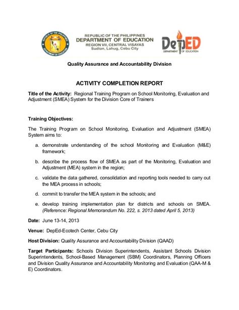 Narrative Report On School Based Seminar Workshop On Capacity Building