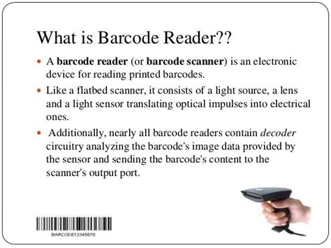 Working Of Barcode Reader Ppt Unitedworld School Of Business