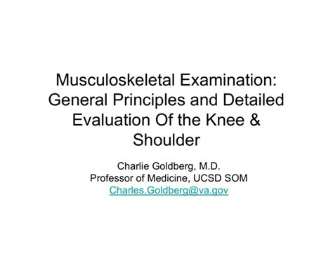 Musculoskeletal Examination General Principles And Detailed