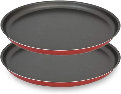 Menax Set Of 2 Non Stick Pizza Tray For Oven Round Pizza Pan Baking
