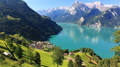 Hd Wallpaper Landscape Lake Switzerland Mountain Lake Lucerne 4k