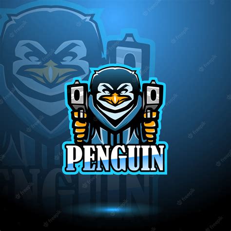 Premium Vector Penguin Esport Mascot Logo Design With Gun