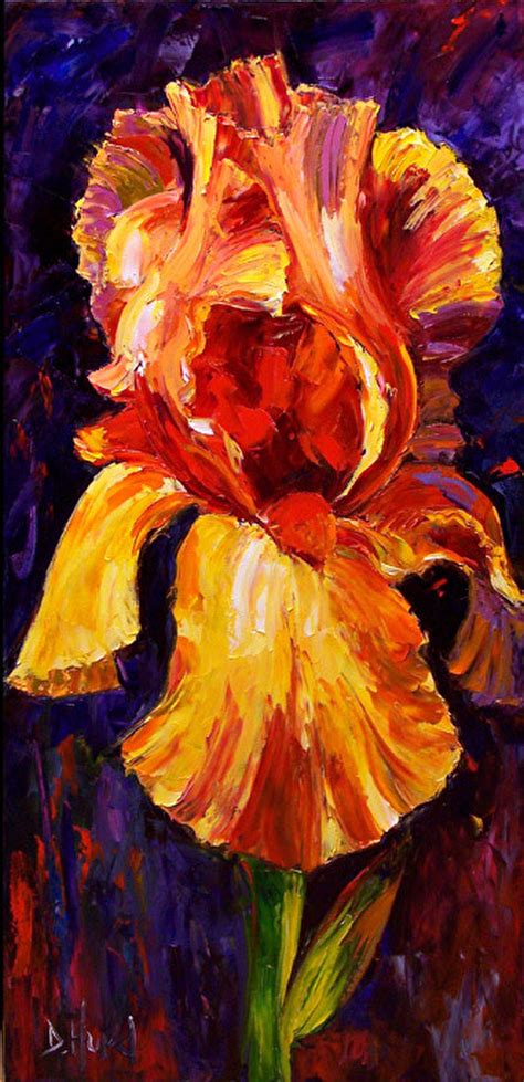 Daily Painters Abstract Gallery Orange Iris Still Life Floral