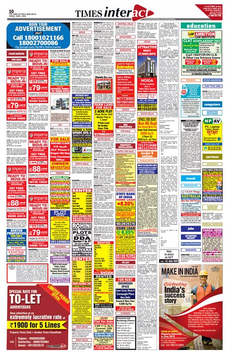 Advertising in Times Of India, Bangalore - Main Newspaper - The Media Ant