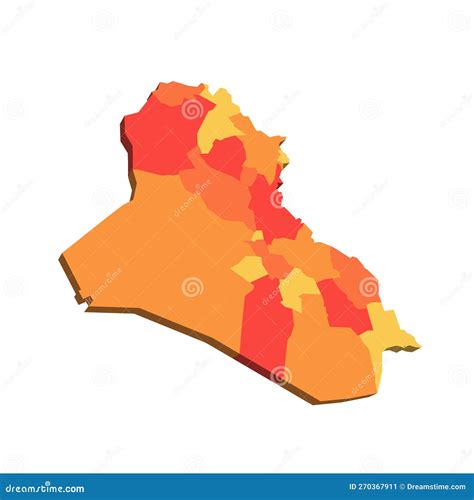 Iraq Political Map Of Administrative Divisions Stock Illustration