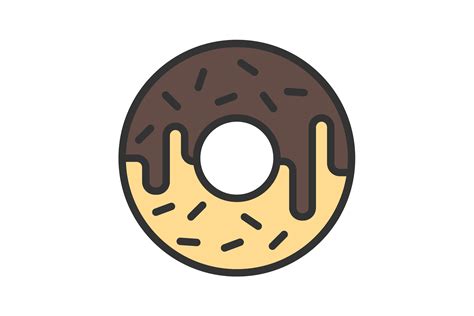 Doughnut Sprinkled Filled Line Icon Graphic By Iconbunny · Creative Fabrica