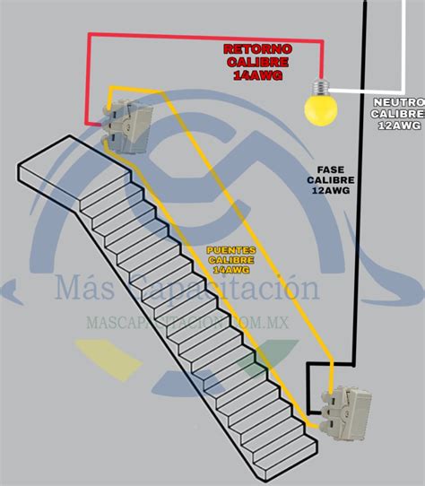 Conexión De Una Apagador De Escalera De Tres Vías Conmutado Vaivén