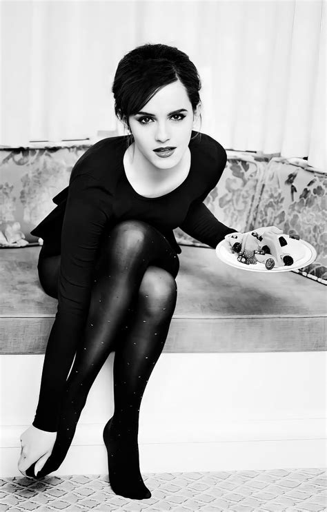 Emma Watson Black Dress Sitting