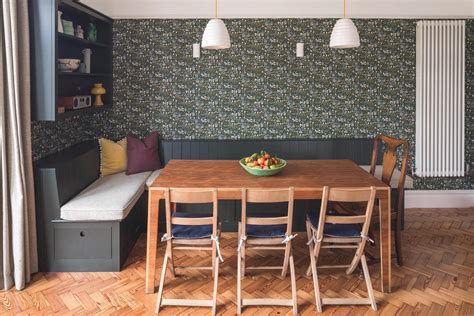 The Cardiff Green Shaker Kitchen Wth Dining Room Bench Seating 