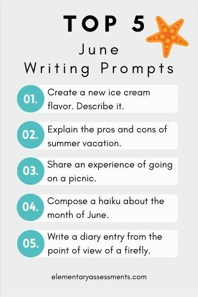 51 Spectacular June Writing Prompts For Students