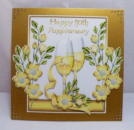 Silver is given on the 25th anniversary, while gold is given on the 50th anniversary. 50th Wedding Anniversary Card Front - CUP313403_1446 | Craftsuprint