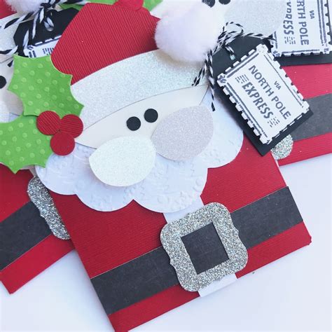 Santa Gift Card Holders Set Of Christmas Gift Card Holders Etsy