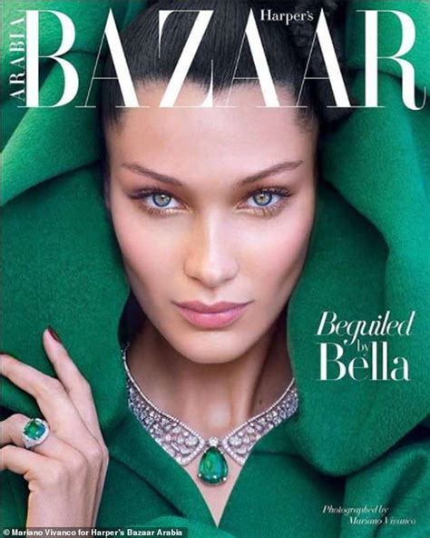 stunning in her first harper s bazaar arabia cover photo bella mesmerized with her pierc