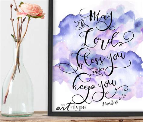 scripture art print may the lord bless and keep you instant etsy