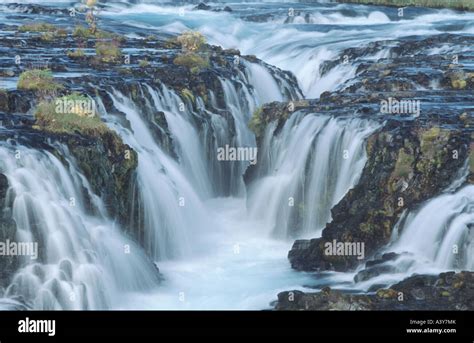 Waterfall Bruarfoss Iceland Stock Photo Alamy