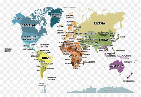 Political World Map World Map With Countries Clipart Png Download