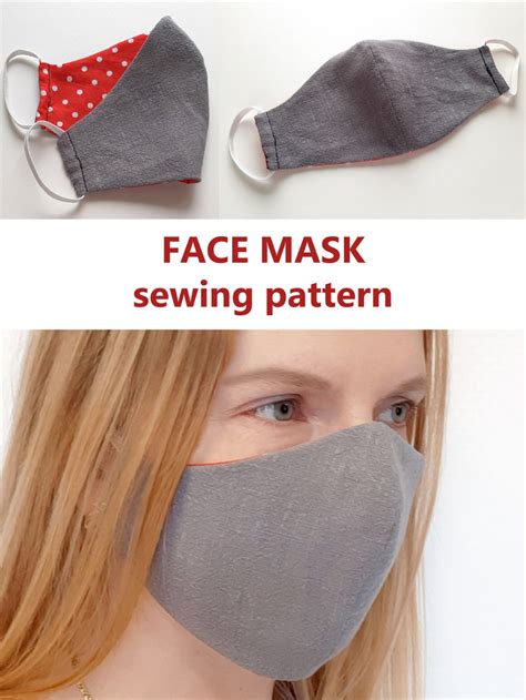 Face Mask Sewing Pattern Pdf And Tutorial Washable Reusable Easy Diy