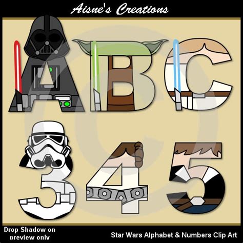 Star Wars Alphabet Letters And Numbers Clip Art Graphics By Aisnes