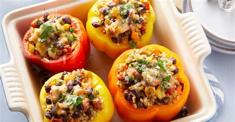 Mexican Black Bean Cheese Stuffed Peppers Recipe Yummly