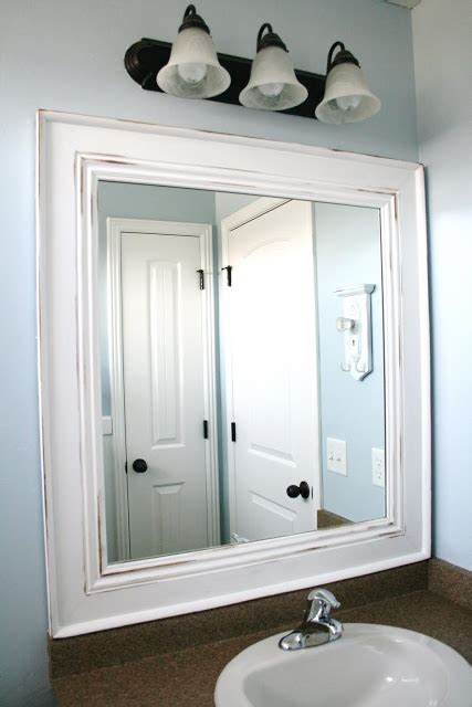 A diy mirror frame can be customized for any size builder grade bathroom. 20 Best DIY Mirrors