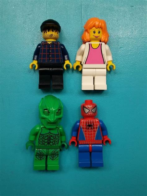 Lego Marvel Super Heroes Full Set 4 Minifigures 4852 Spider Man Green