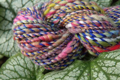 Handspun Chunky Bulky Thick And Thin Art Yarn With Coils 70g