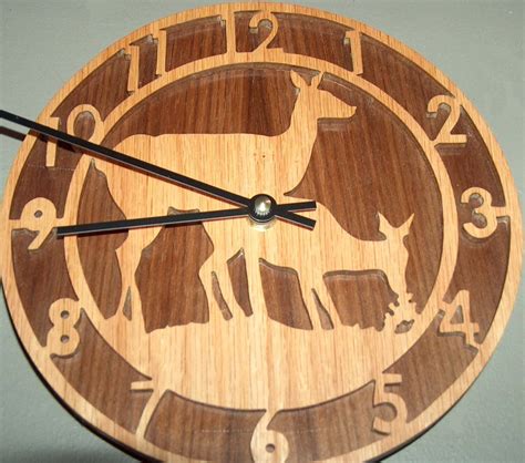 Deer Clock Deer Hunting Deer Decor Scroll Saw Clock